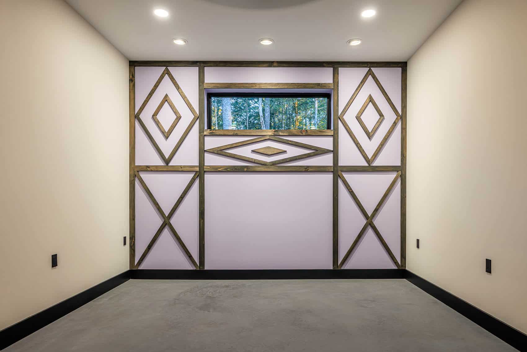 Interior custom wood accent wall detail
